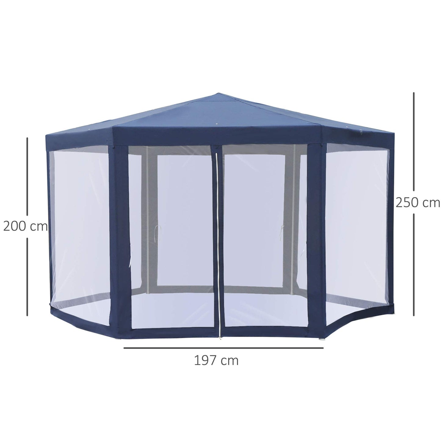 Paviljonki hyttysverkolla 390x390x250 cm