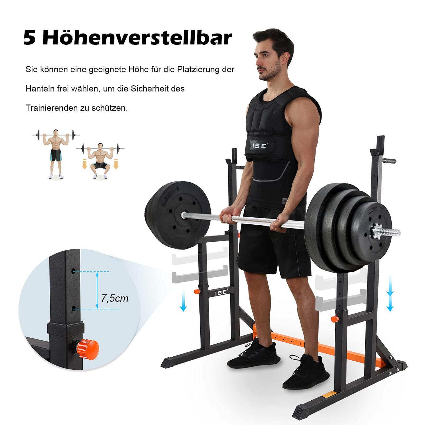 Kyykkyteline / Punnerrusteline 200 kg