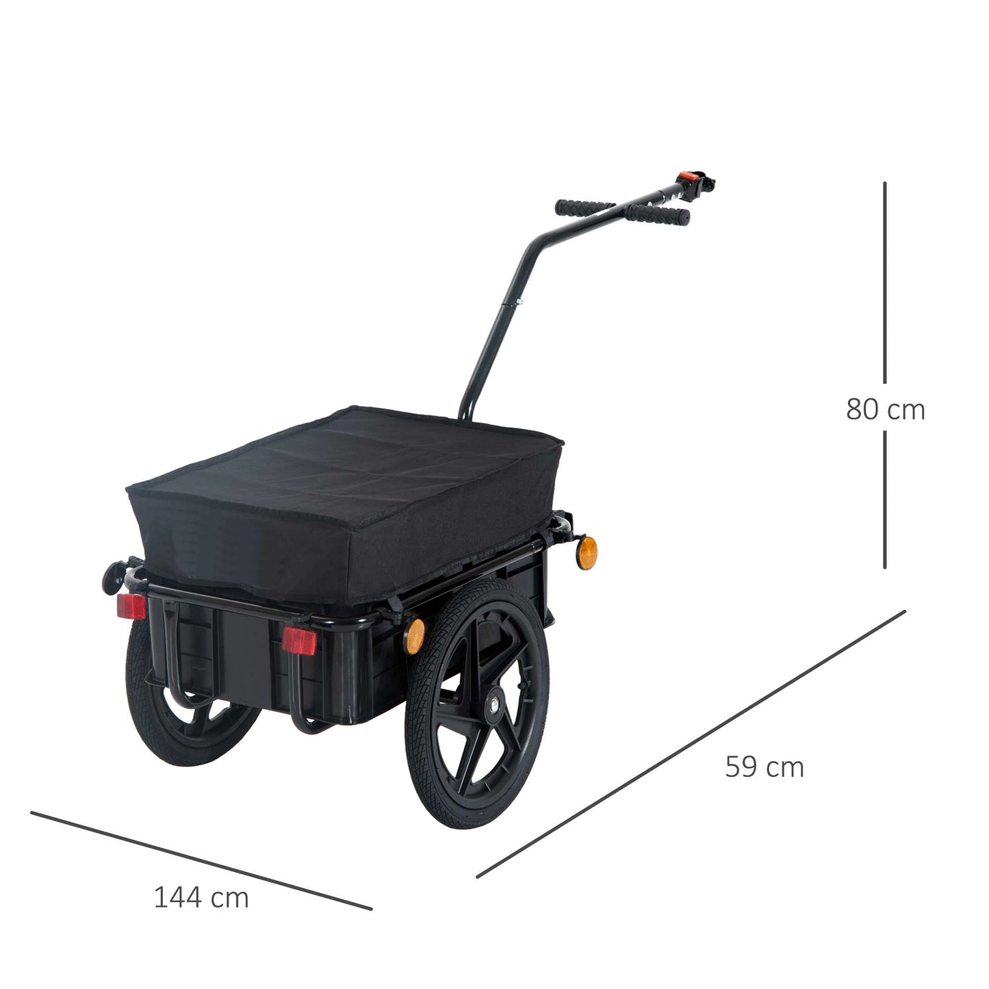 Polkupyörän peräkärry 40 kg Musta