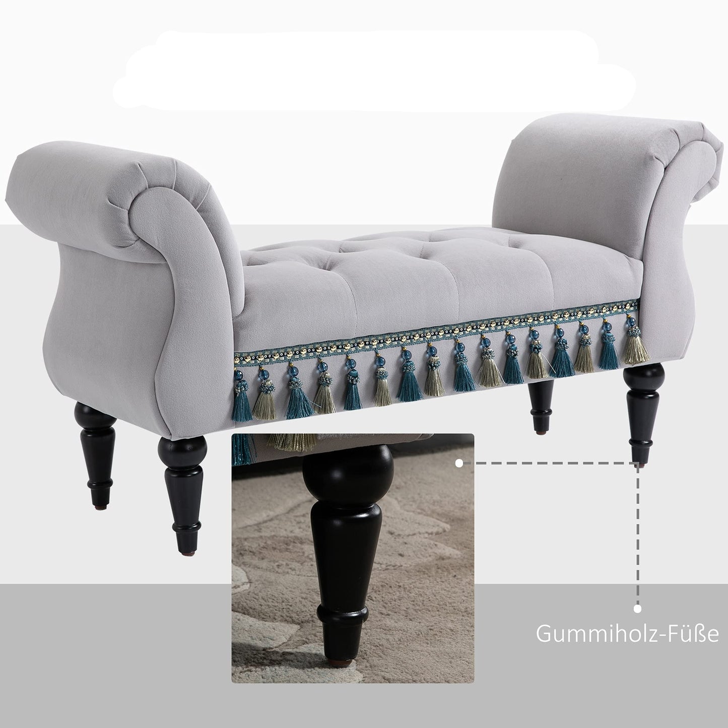 Luxus istuinpenkki Vintage 117 cm 150 kg Lightgrey