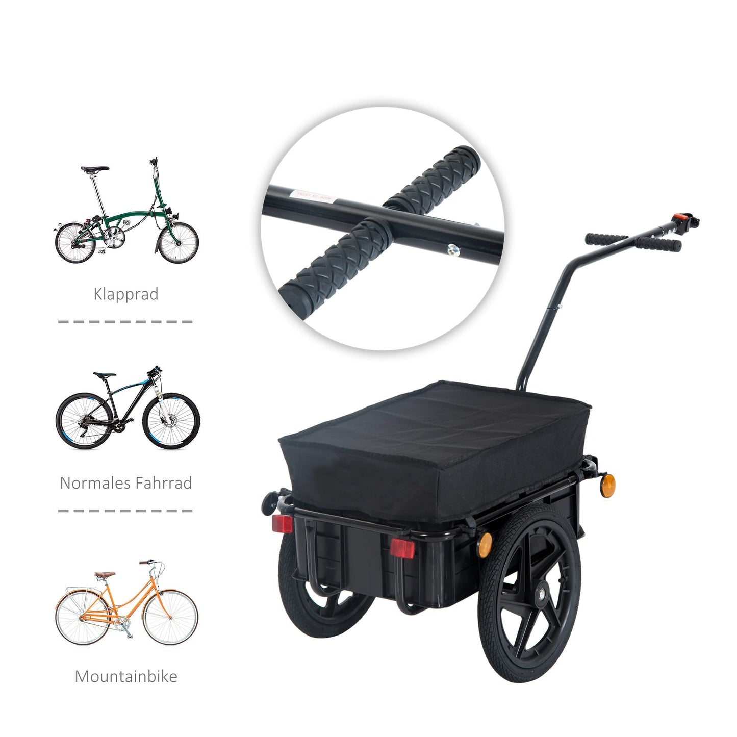 Polkupyörän peräkärry 40 kg Musta