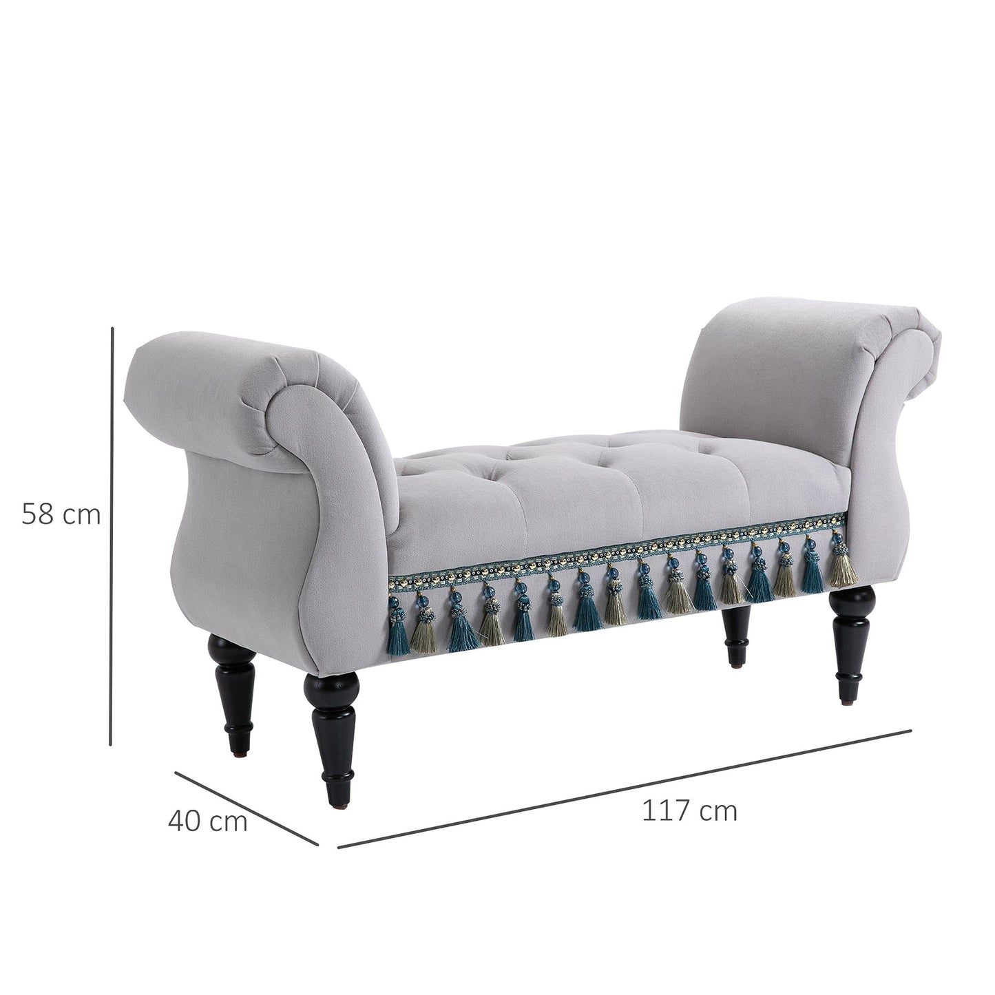 Luxus istuinpenkki Vintage 117 cm 150 kg Lightgrey