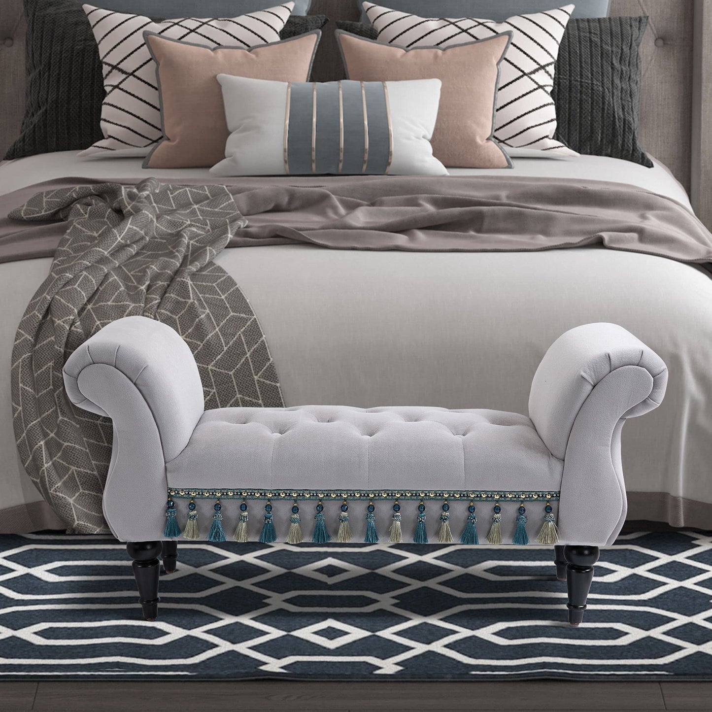 Luxus istuinpenkki Vintage 117 cm 150 kg Lightgrey