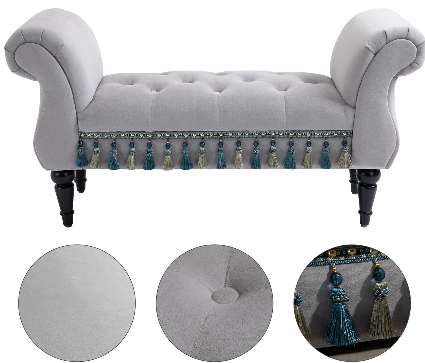 Luxus istuinpenkki Vintage 117 cm 150 kg Lightgrey