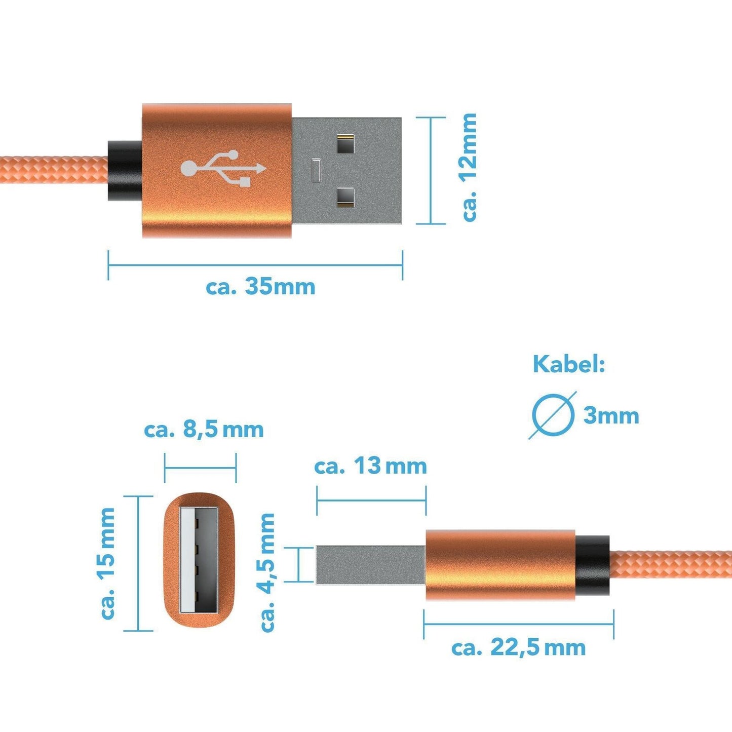 USB-C lataus- ja datakaapeli 2M