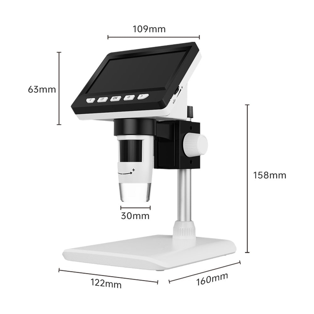 Mikroskooppi 1000X 4.3-inch Led LCD