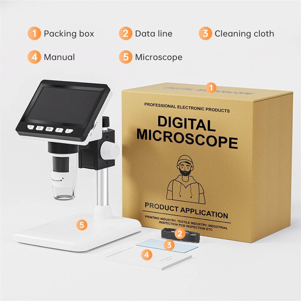 Mikroskooppi 1000X 4.3-inch Led LCD