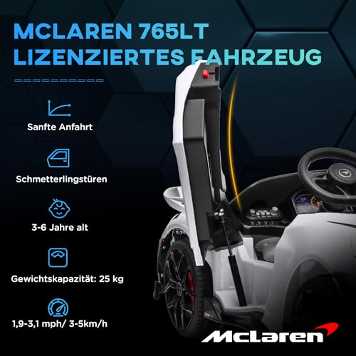 McLaren sähköauto 12V Valkoinen