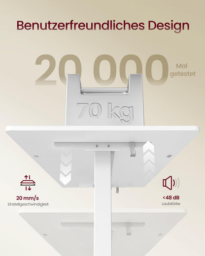 Sähköpöytä Valkoinen Näyttötasolla 160 x 80 cm
