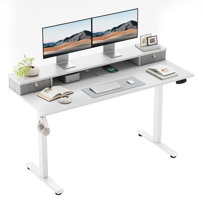 Sähköpöytä Laatikoilla Valkoinen 100 x 60 cm