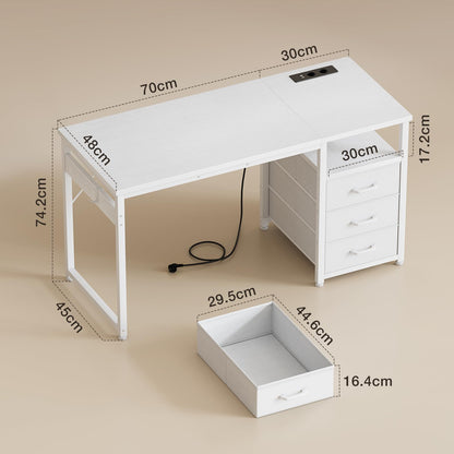 Toimistopöytä L-Shape AC/Usb 120×48 cm