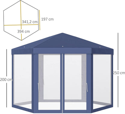 Paviljonki hyttysverkolla 394x341x250 cm