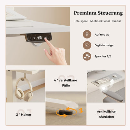 Sähköpöytä Laatikoilla Valkoinen 100 x 60 cm