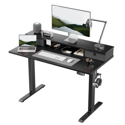 Sähköpöytä Laatikoilla Musta 100 x 60 cm