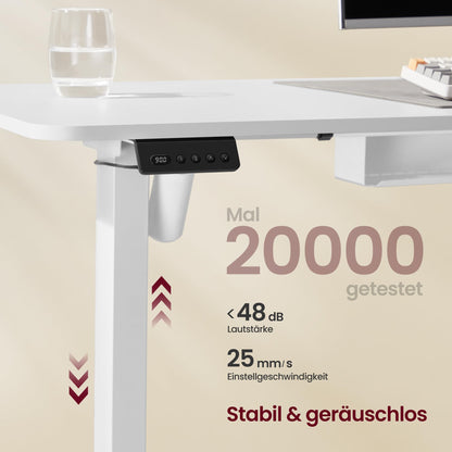 Sähköpöytä L-Shape Valkoinen 140 x 160 cm