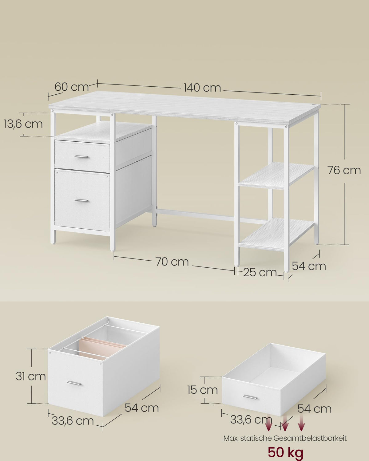 Kirjoituspöytä 2 Laatikolla