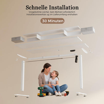 Sähköpöytä Laatikoilla Valkoinen 100 x 60 cm