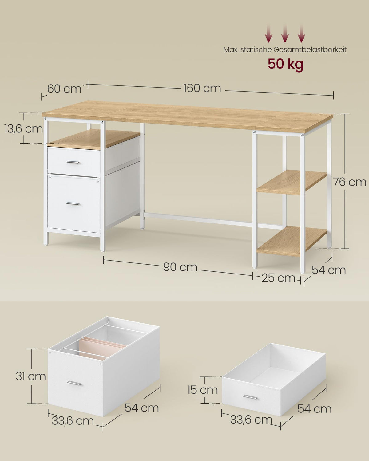 Kirjoituspöytä 2 Laatikolla