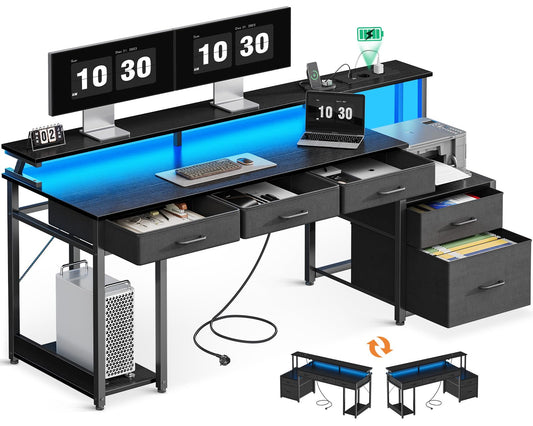 Kirjoituspöytä LED AC USB 160 cm
