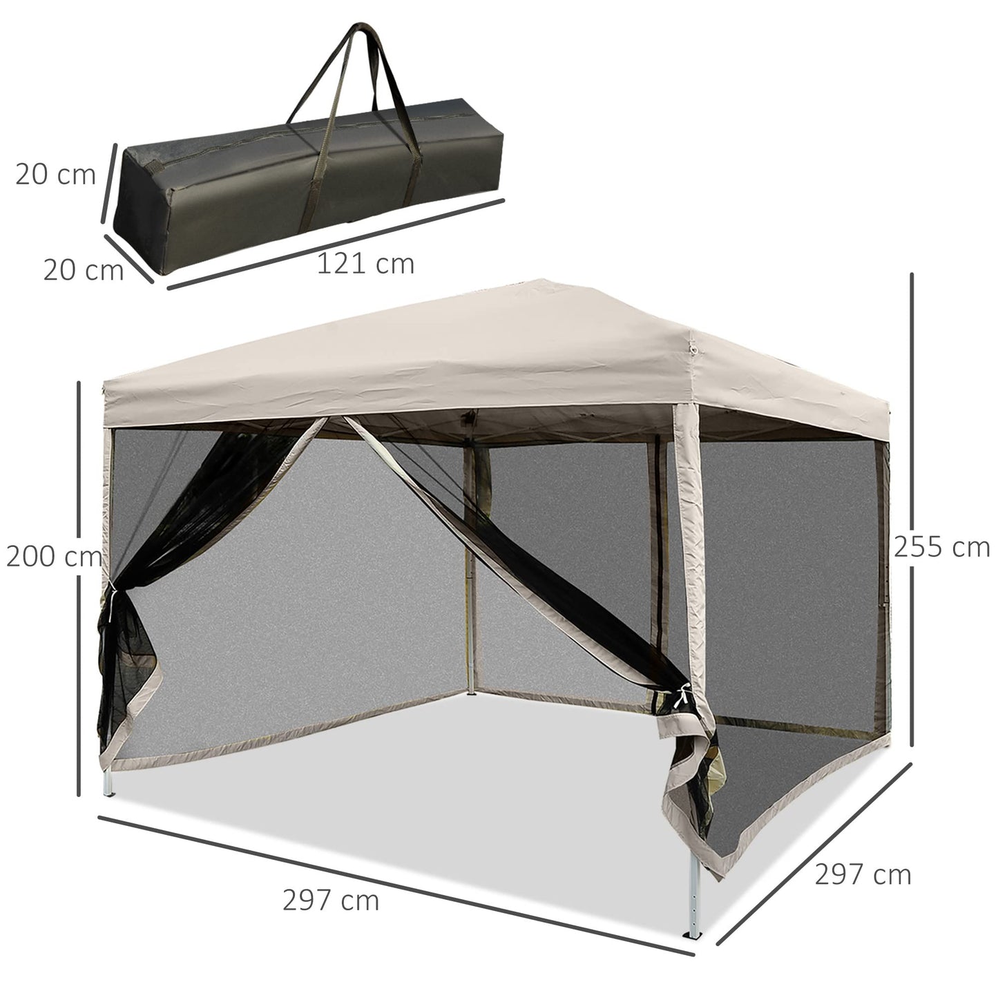 Paviljonki hyttysverkolla 3x3 m