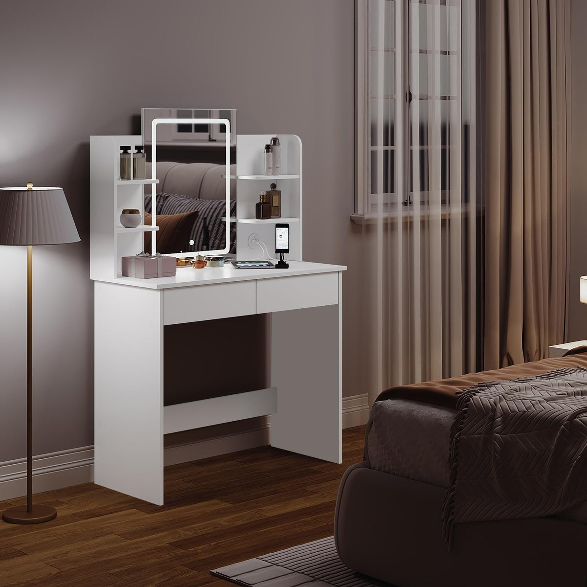 Peilipöytä LED USB 90 cm
