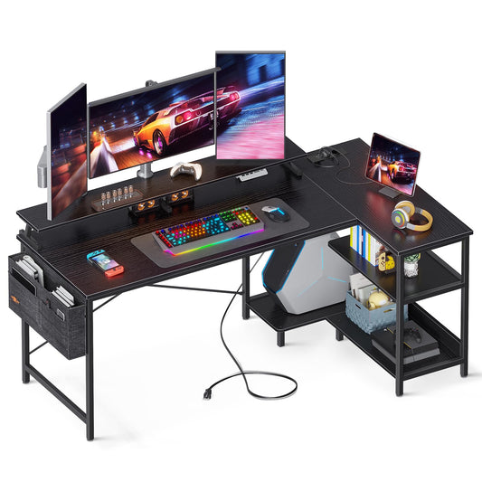 Pelipöytä USB+AC Musta 147 cm