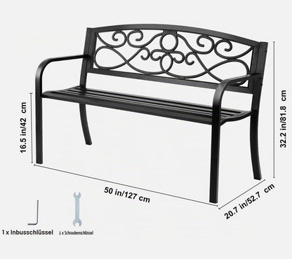 Puutarhapenkki Metalli 250 kg 127 cm