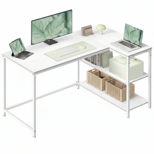 Kirjoituspöytä L-Shape 120 cm Valkoinen