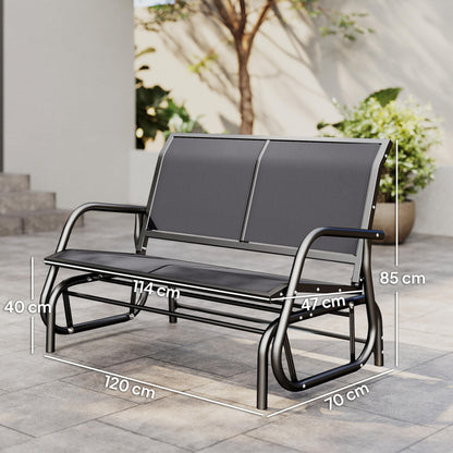 Keinupenkki 2-hengen 120 x 70 x 85 cm Harmaa