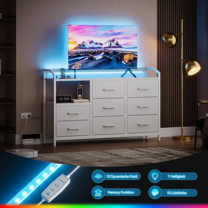 Lipasto LED 2 AC/USB 8 Laatikkoa 110 cm