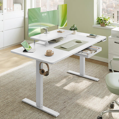 Sähköpöytä Valkoinen Näyttötasolla 140 x 70 cm