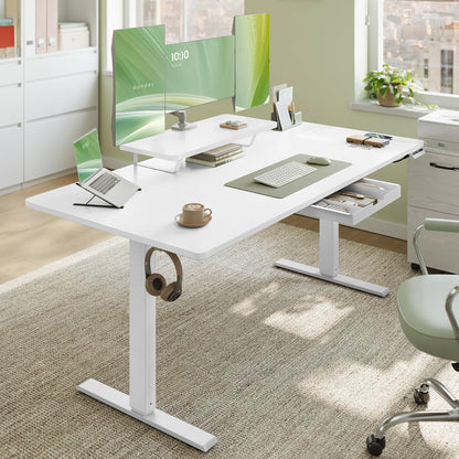 Sähköpöytä Valkoinen Näyttötasolla 160 x 80 cm