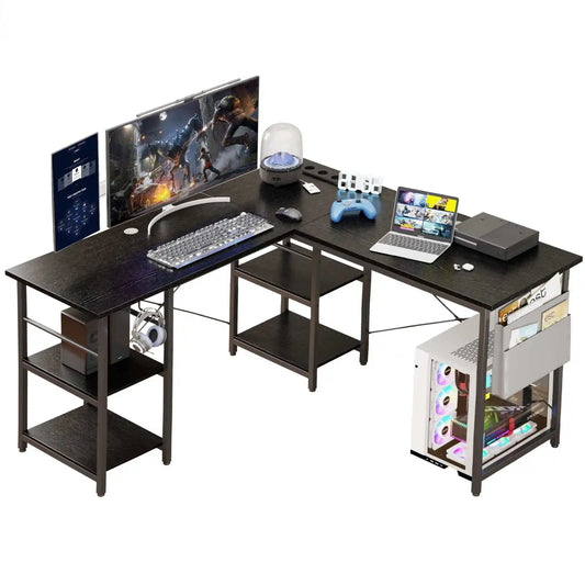Työpöytä AC/USB L-Shape 140 cm