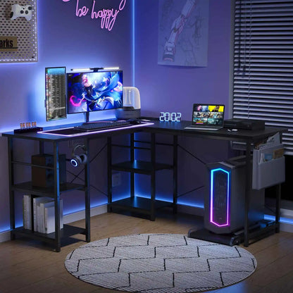 Työpöytä AC/USB L-Shape 140 cm