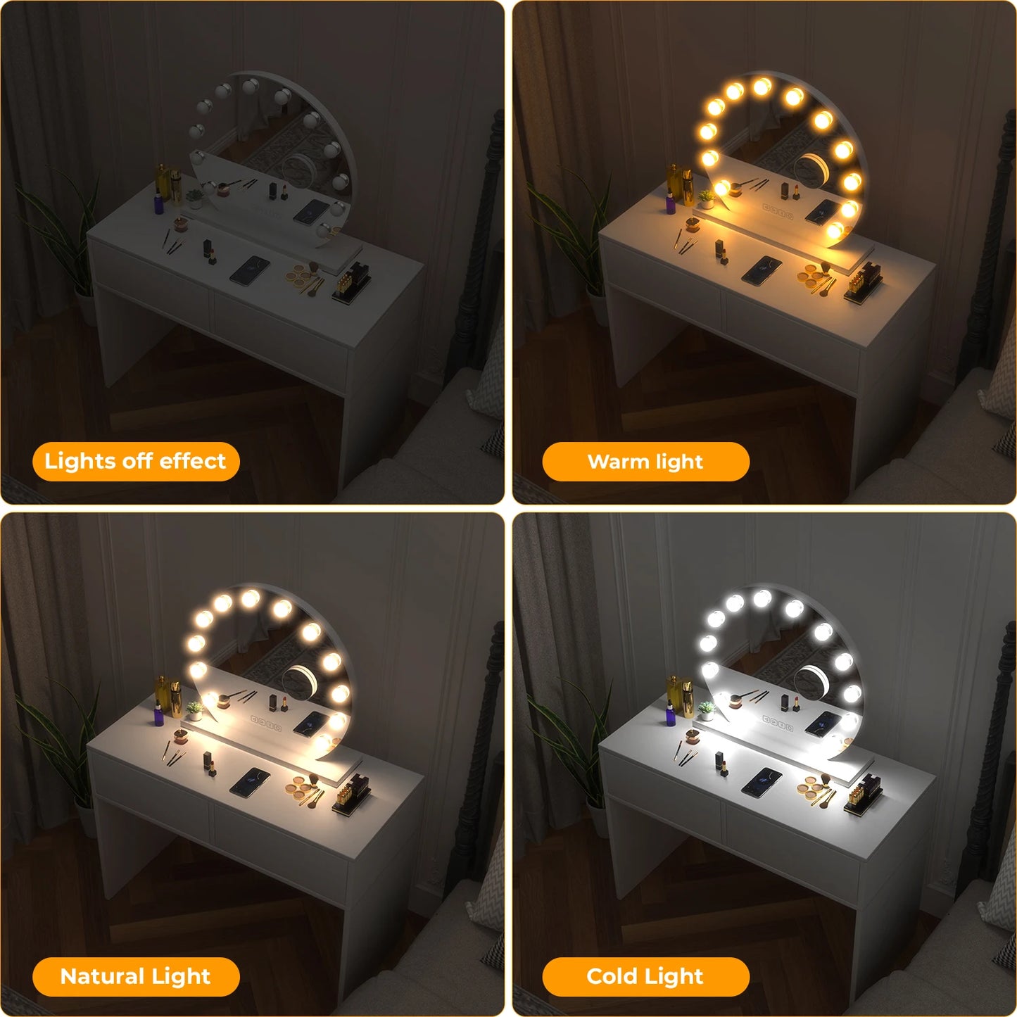 Meikkipeili LED Hollywood 50 cm