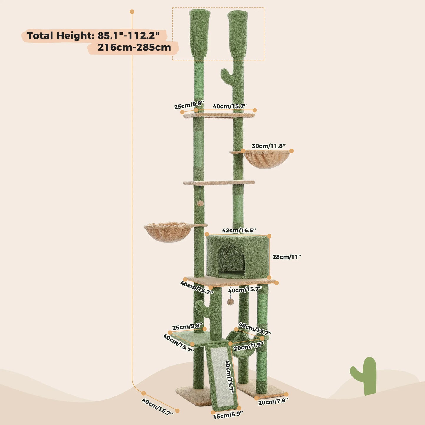 Kiipeilypuu "Cactus" 216-285 cm