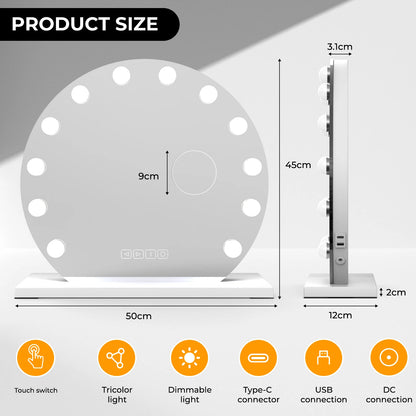 Meikkipeili LED Hollywood 50 cm