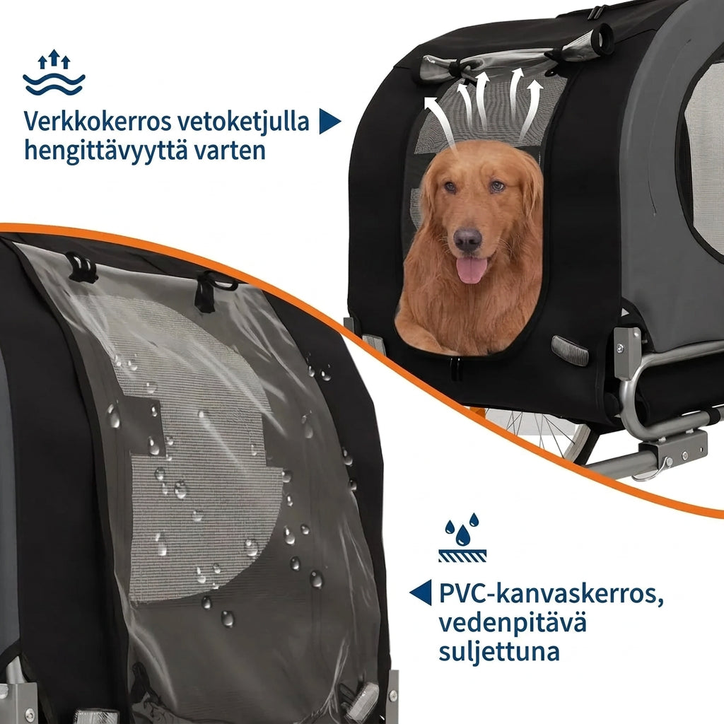 Polkupyörän Peräkärry Koiralle 40 kg