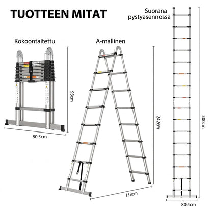 Teleskooppitikkaat 3.8M tai 5M