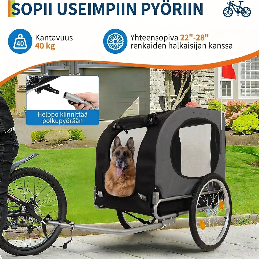 Polkupyörän Peräkärry Koiralle 40 kg