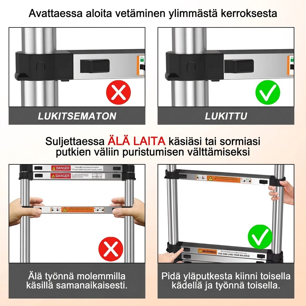 Teleskooppitikkaat 3.8M tai 5M
