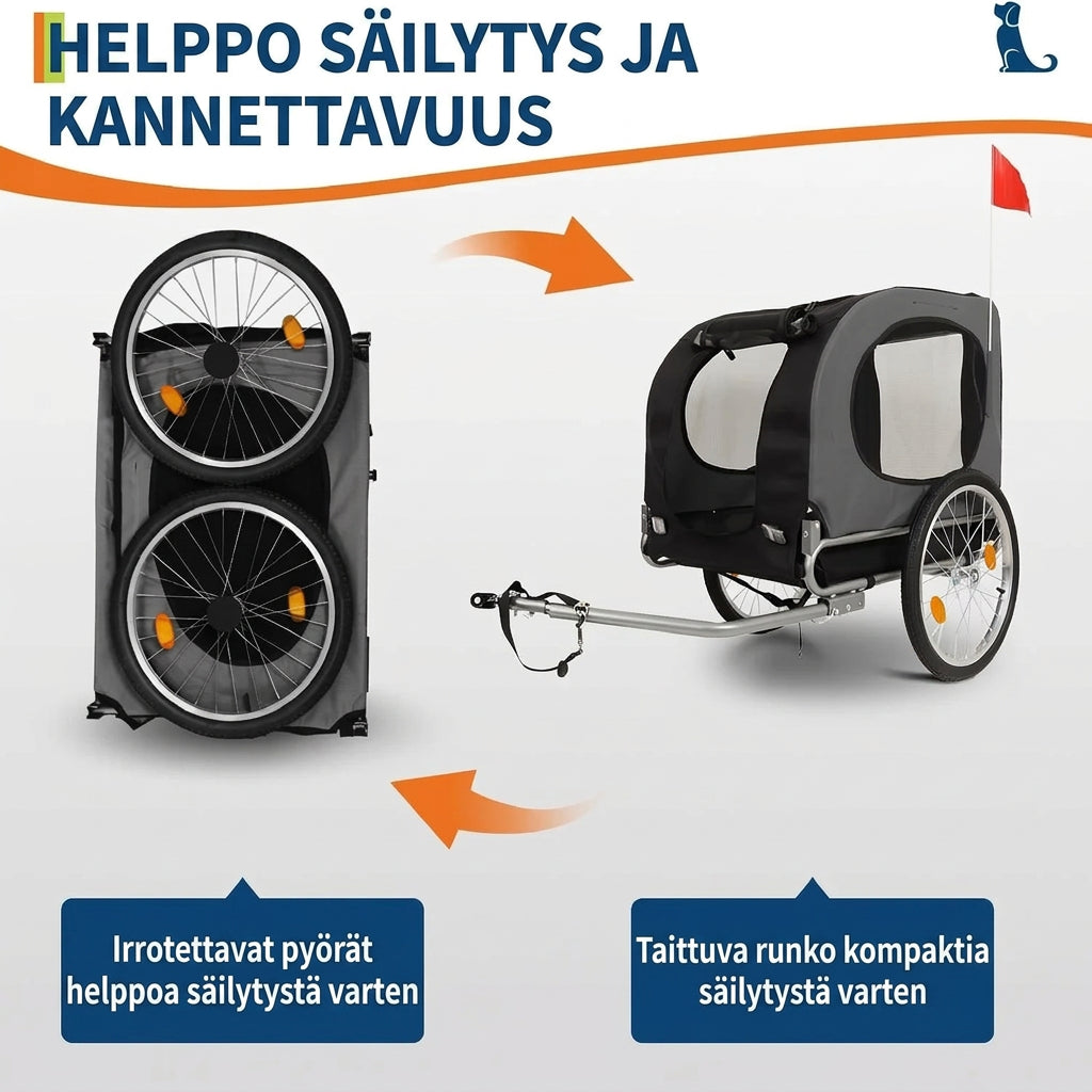 Polkupyörän Peräkärry Koiralle 40 kg