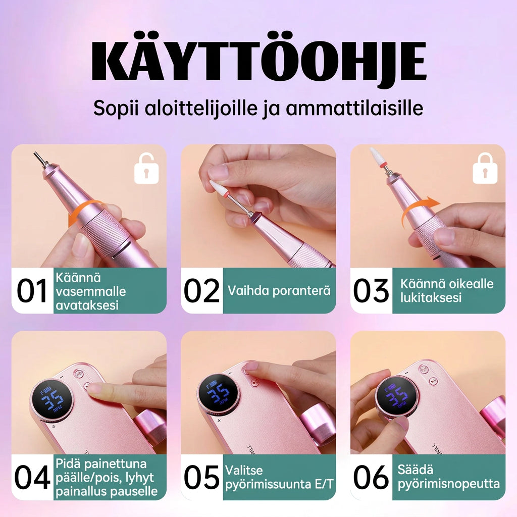 Kynsiviila ladattava 35000 RPM