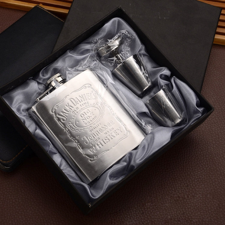 Portable Stainless Steel Hip Flask Set With Wine Glass Funnel, 7OZ Yellow Grunge, 7OZ Gray Grunge, 7OZ Jack Yellow Grunge, 7OZ Jack Gray Grunge, 7OZ Jack Black Core