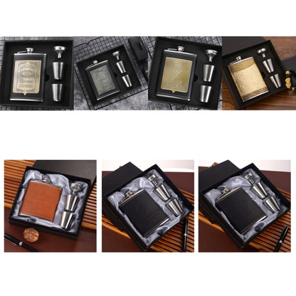 Portable Stainless Steel Hip Flask Set With Wine Glass Funnel, Style:, 8OZ New Jack Patch Core, 8OZ Old Jack Patch Core, 8OZ Old Man Patch Core, 8OZ Yellow Floral Pattern Core, 7OZ Black Leather Jack Gray, 7OZ Yellow Leather Jack Old Man Gray          ...