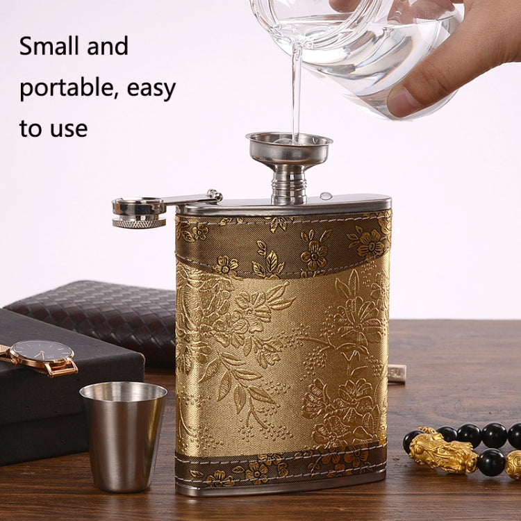 Portable Stainless Steel Hip Flask Set With Wine Glass Funnel, Style:, 8OZ New Jack Patch Core, 8OZ Old Jack Patch Core, 8OZ Old Man Patch Core, 8OZ Yellow Floral Pattern Core, 7OZ Black Leather Jack Gray, 7OZ Yellow Leather Jack Old Man Gray          ...