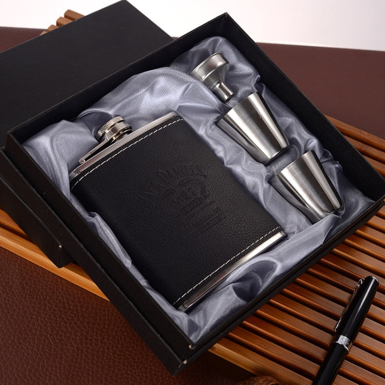 Portable Stainless Steel Hip Flask Set With Wine Glass Funnel, Style:, 8OZ New Jack Patch Core, 8OZ Old Jack Patch Core, 8OZ Old Man Patch Core, 8OZ Yellow Floral Pattern Core, 7OZ Black Leather Jack Gray, 7OZ Yellow Leather Jack Old Man Gray          ...
