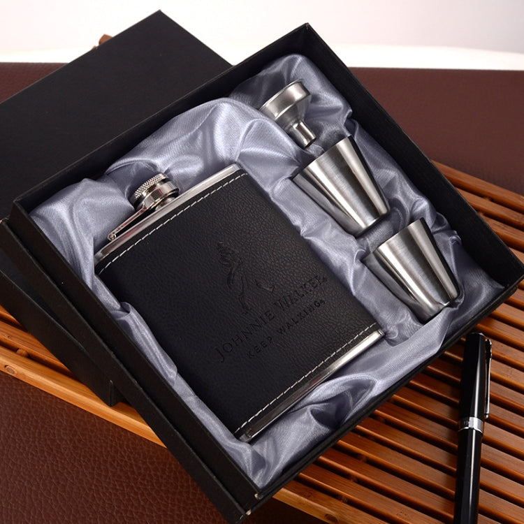Portable Stainless Steel Hip Flask Set With Wine Glass Funnel, Style:, 8OZ New Jack Patch Core, 8OZ Old Jack Patch Core, 8OZ Old Man Patch Core, 8OZ Yellow Floral Pattern Core, 7OZ Black Leather Jack Gray, 7OZ Yellow Leather Jack Old Man Gray          ...