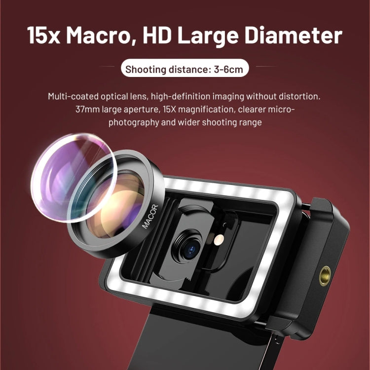 APEXEL 15X  Macro Lens LED KIT