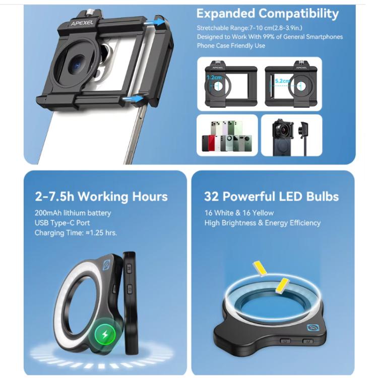 APEXEL 10-20x Zoom Macro Kit